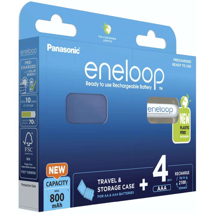 Genopladelige batterier PANASONIC ENELOOP AAA 800 mAh 4 szt + kasse (BK-4MCDE/4CP+CASE) #2