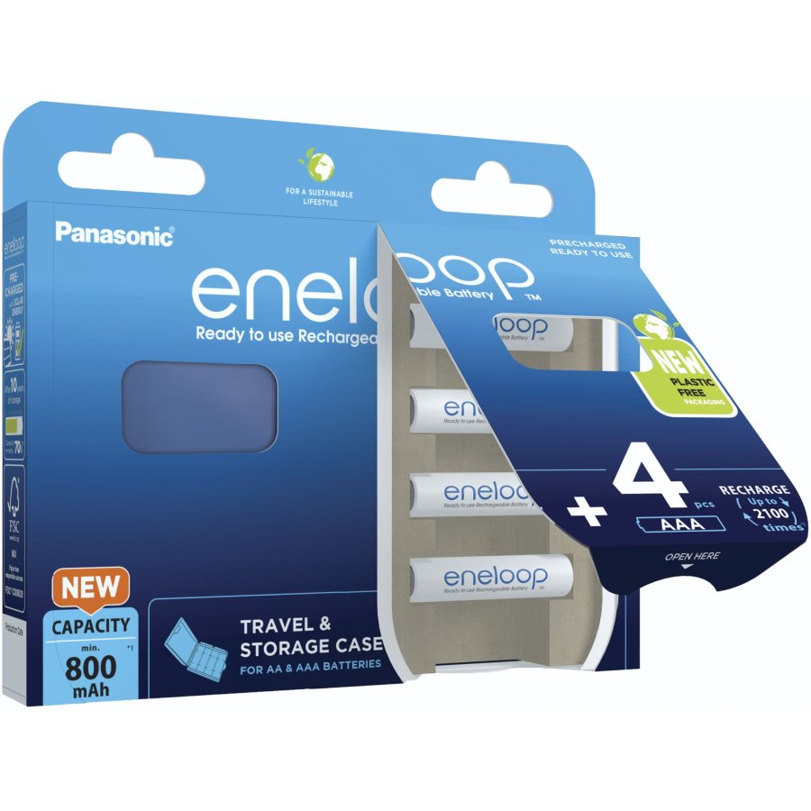 Genopladelige batterier PANASONIC ENELOOP AAA 800 mAh 4 szt + kasse (BK-4MCDE/4CP+CASE) #4