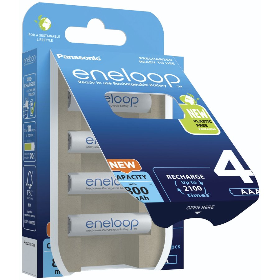Genopladelige batterier PANASONIC ENELOOP AAA 800 mAh 4 szt (BK-4MCDE/4CP) #4