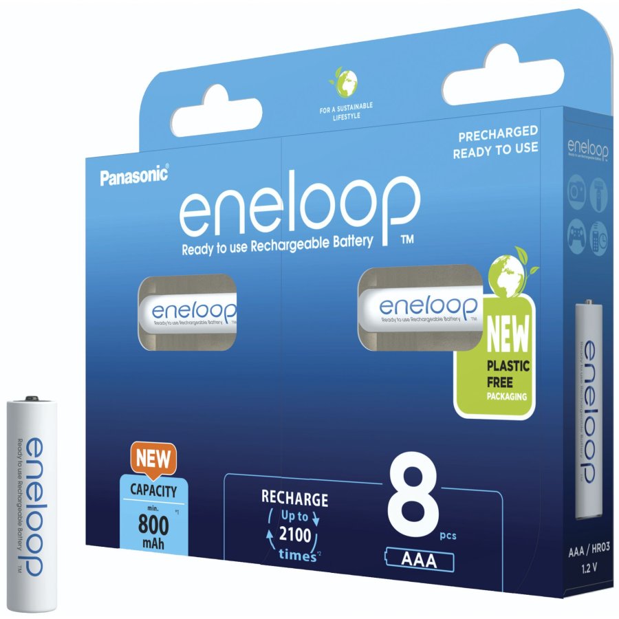 Genopladelige batterier PANASONIC ENELOOP AAA 800 mAh 8 szt (BK-4MCDE/8HH) #3