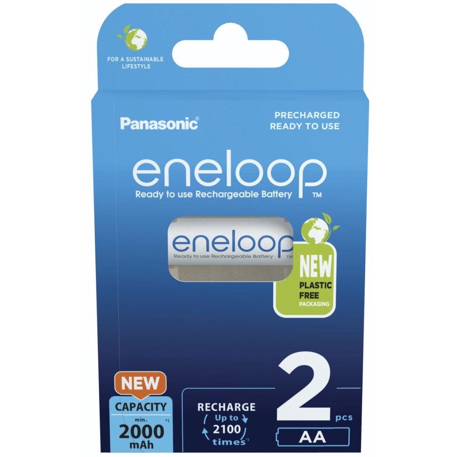 Genopladelige batterier PANASONIC ENELOOP AA 2000 mAh 2 szt (BK-3MCDE/2CP) #1