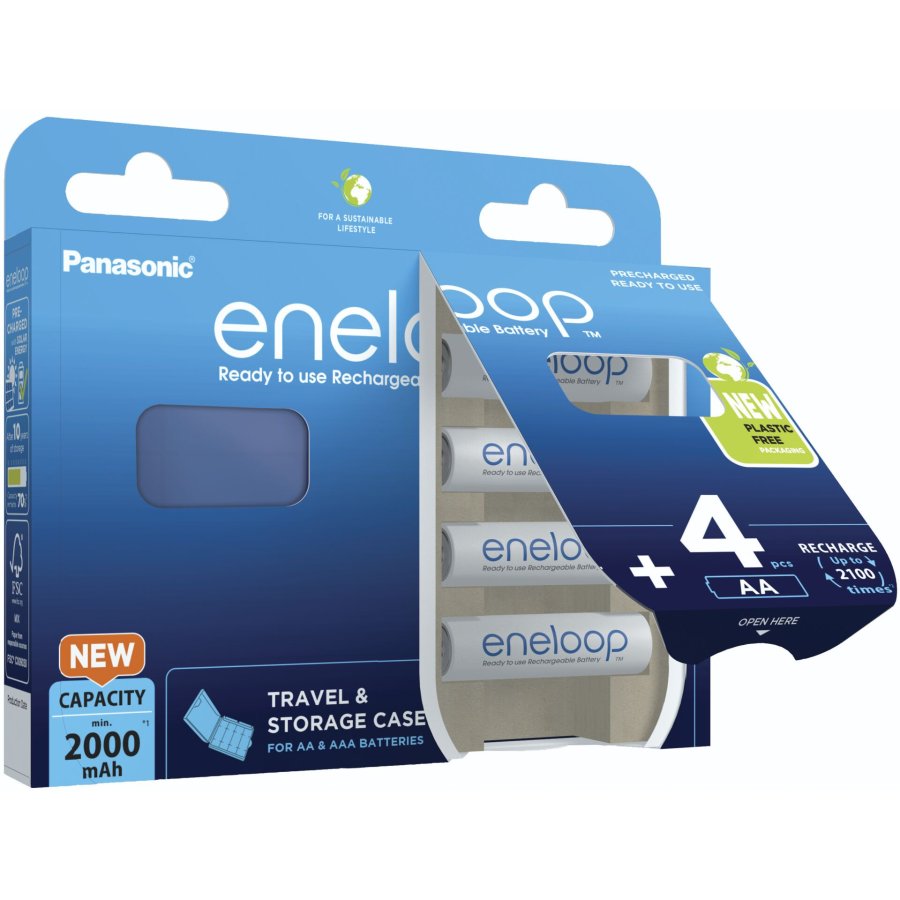 Genopladelige batterier PANASONIC ENELOOP AA 2000 mAh 4 szt + kasse (BK-3MCDE/4CP+CASE) #4