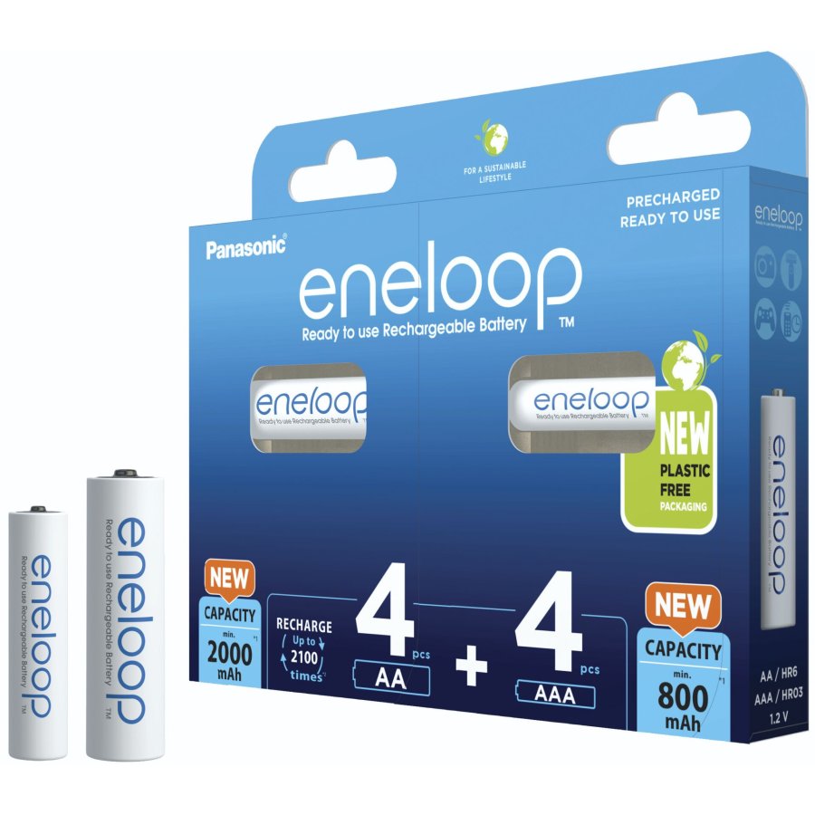 Genopladelige batterier PANASONIC ENELOOP 4x AA 2000 mAh + 4x AAA 800 mAh 8 szt (BK-3MCDE+4MCDE/8CP) #3