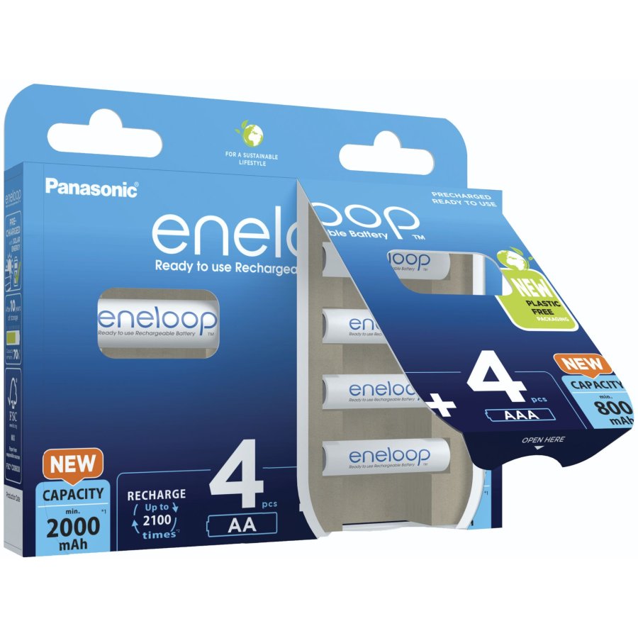 Genopladelige batterier PANASONIC ENELOOP 4x AA 2000 mAh + 4x AAA 800 mAh 8 szt (BK-3MCDE+4MCDE/8CP) #4
