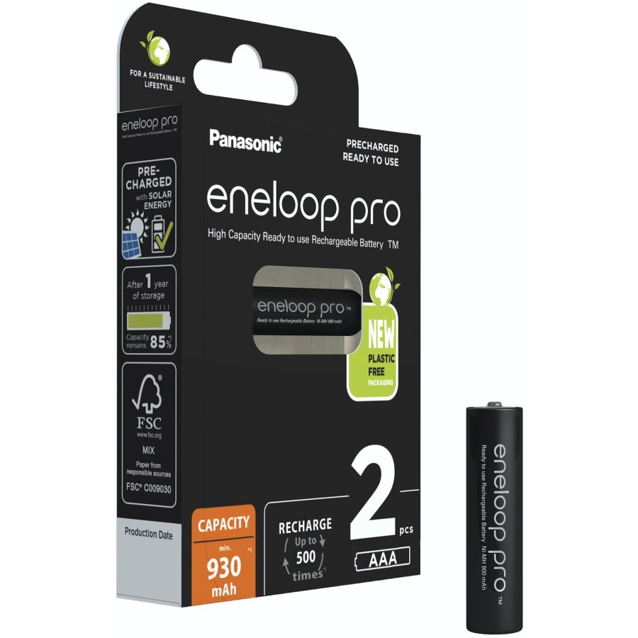 Genopladelige batterier PANASONIC ENELOOP PRO AAA 930 mAh 2 szt (BK-4HCDE/2CP) #2