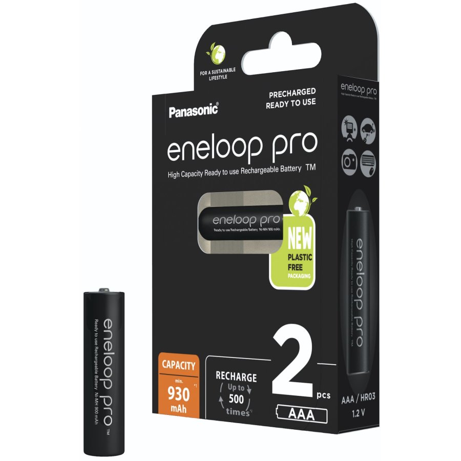 Genopladelige batterier PANASONIC ENELOOP PRO AAA 930 mAh 2 szt (BK-4HCDE/2CP) #3
