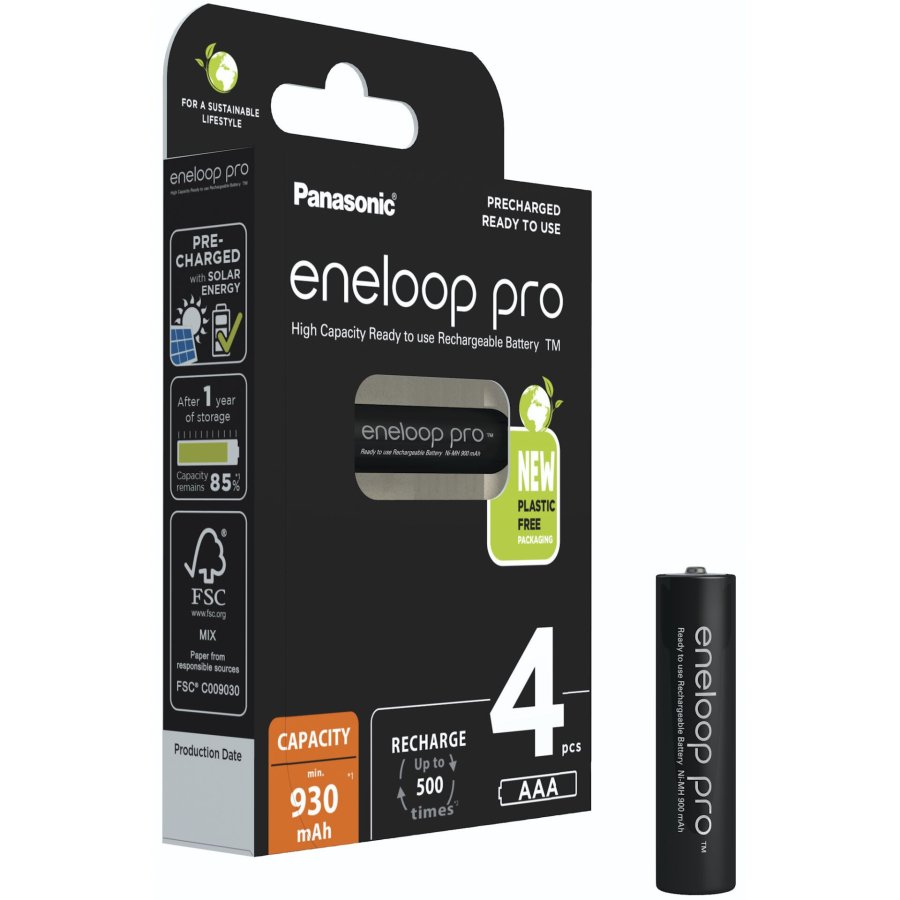 Genopladelige batterier PANASONIC ENELOOP PRO AAA 930 mAh 4 szt (BK-4HCDE/4CP) #2