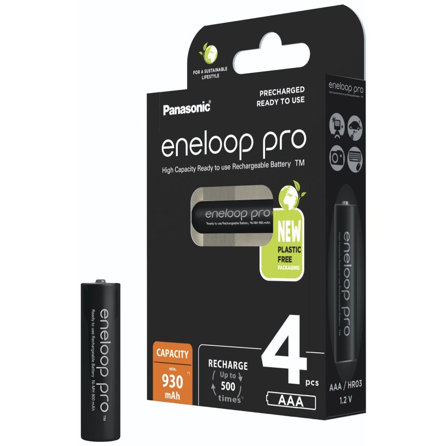 Genopladelige batterier PANASONIC ENELOOP PRO AAA 930 mAh 4 szt (BK-4HCDE/4CP) #3