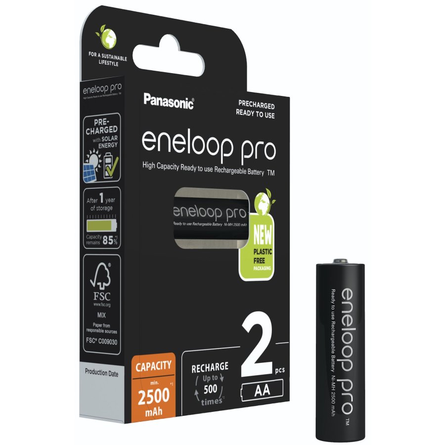 Genopladelige batterier PANASONIC ENELOOP PRO AA 2500 mAh 2 szt (BK-3HCDE/2CP) #2