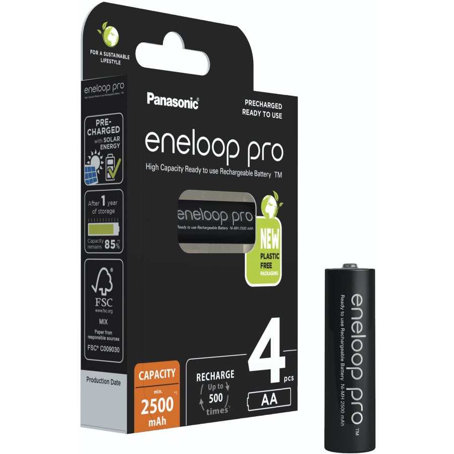Genopladelige batterier PANASONIC ENELOOP PRO AA 2500 mAh 4 szt (BK-3HCDE/4CP) #2