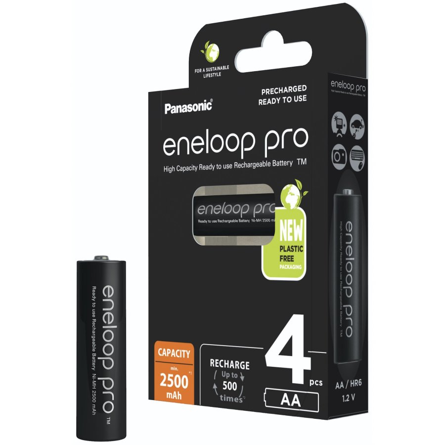 Genopladelige batterier PANASONIC ENELOOP PRO AA 2500 mAh 4 szt (BK-3HCDE/4CP) #3