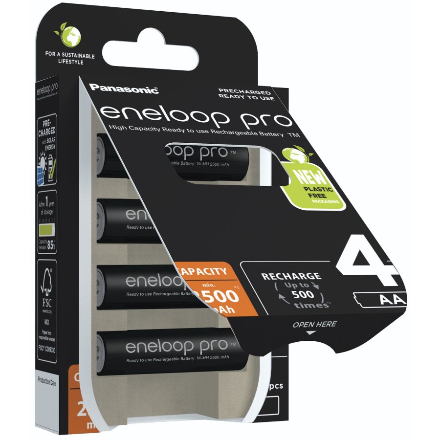 Genopladelige batterier PANASONIC ENELOOP PRO AA 2500 mAh 4 szt (BK-3HCDE/4CP) #4