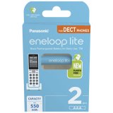 1x2 Panasonic Eneloop lite Micro 550mAh AAA DECT     BK-4LCCE/2DE #1