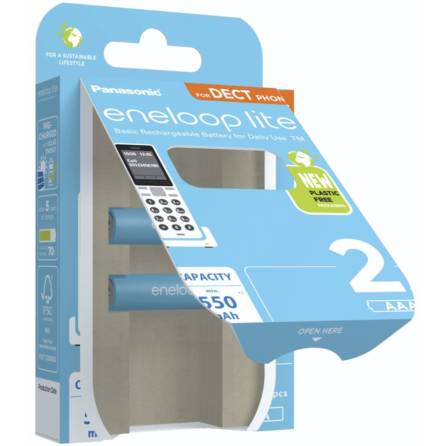 1x2 Panasonic Eneloop lite Micro 550mAh AAA DECT     BK-4LCCE/2DE #4