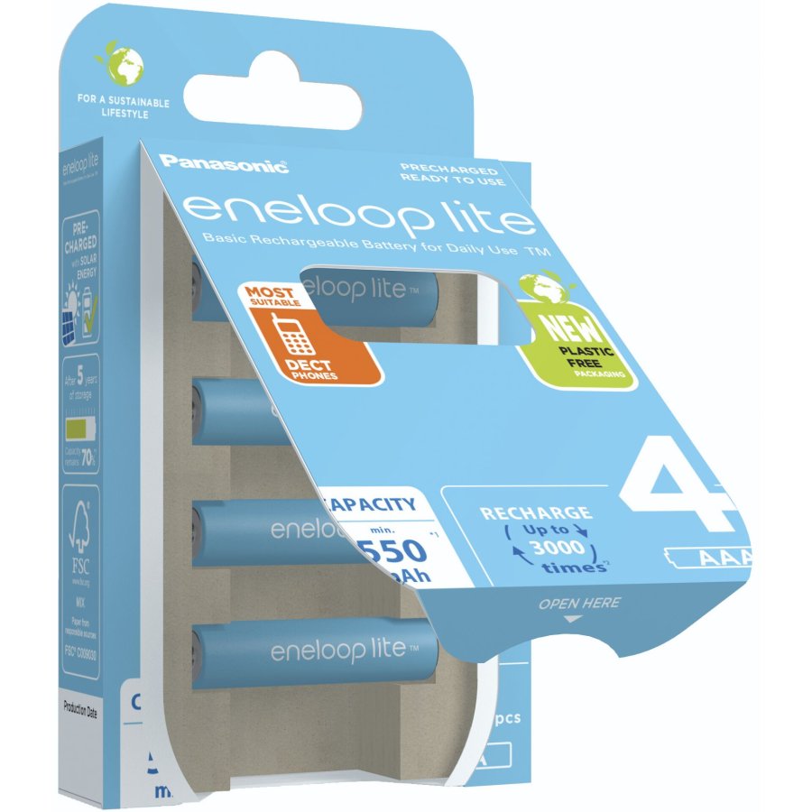 Genopladelige batterier PANASONIC ENELOOP LITE AAA 550 mAh 4 szt (BK-4LCCE/4CP) #4