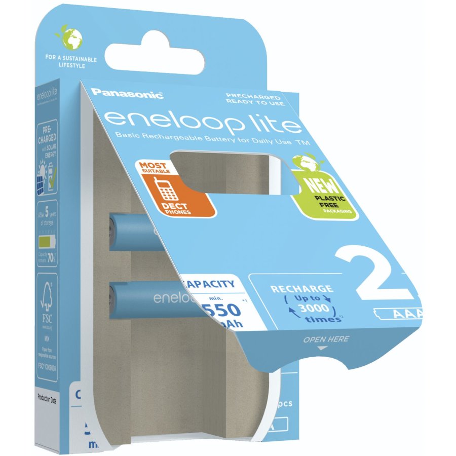 Genopladelige batterier PANASONIC ENELOOP LITE AAA 550 mAh 2 szt (BK-4LCCE/2CP) #4