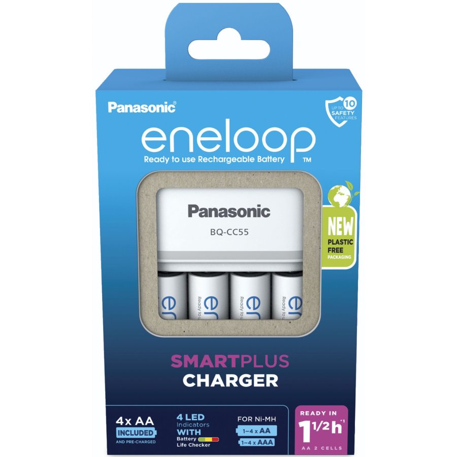 Panasonic Eneloop Smart Plus Cha BQ-CC55 incl. 4xAA K-KJ55MCD40E #1