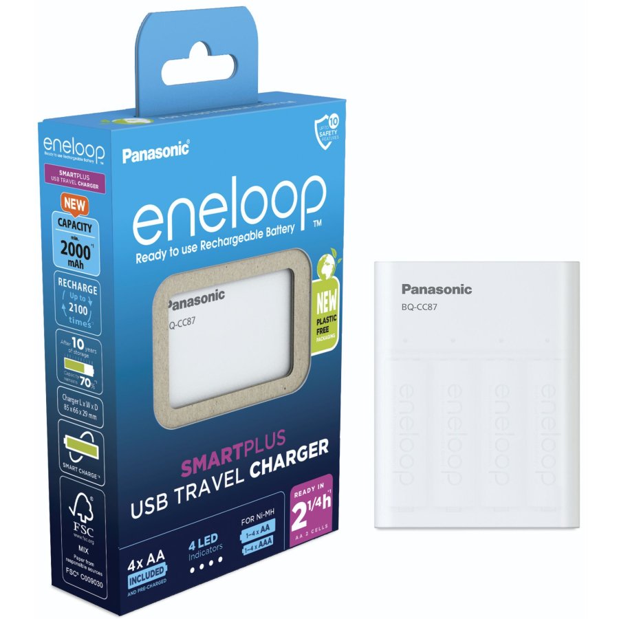 Panasonic Eneloop Smart Plus USB Travel BQ-CC87 4xAA  K-KJ87MCD40 #2