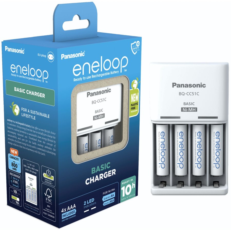 Panasonic Eneloop Basic Charger BQ-CC51 incl. 4xAAA K-KJ51MCD04E #2