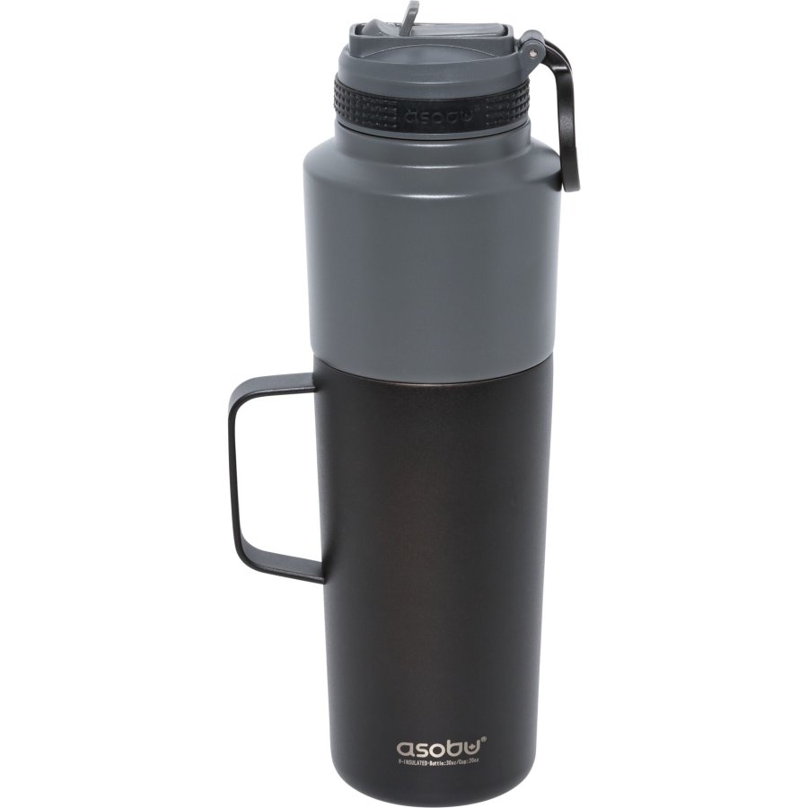 Asobu Twin Pack Bottle with Mug black, 0.9 L + 0.6 L #1
