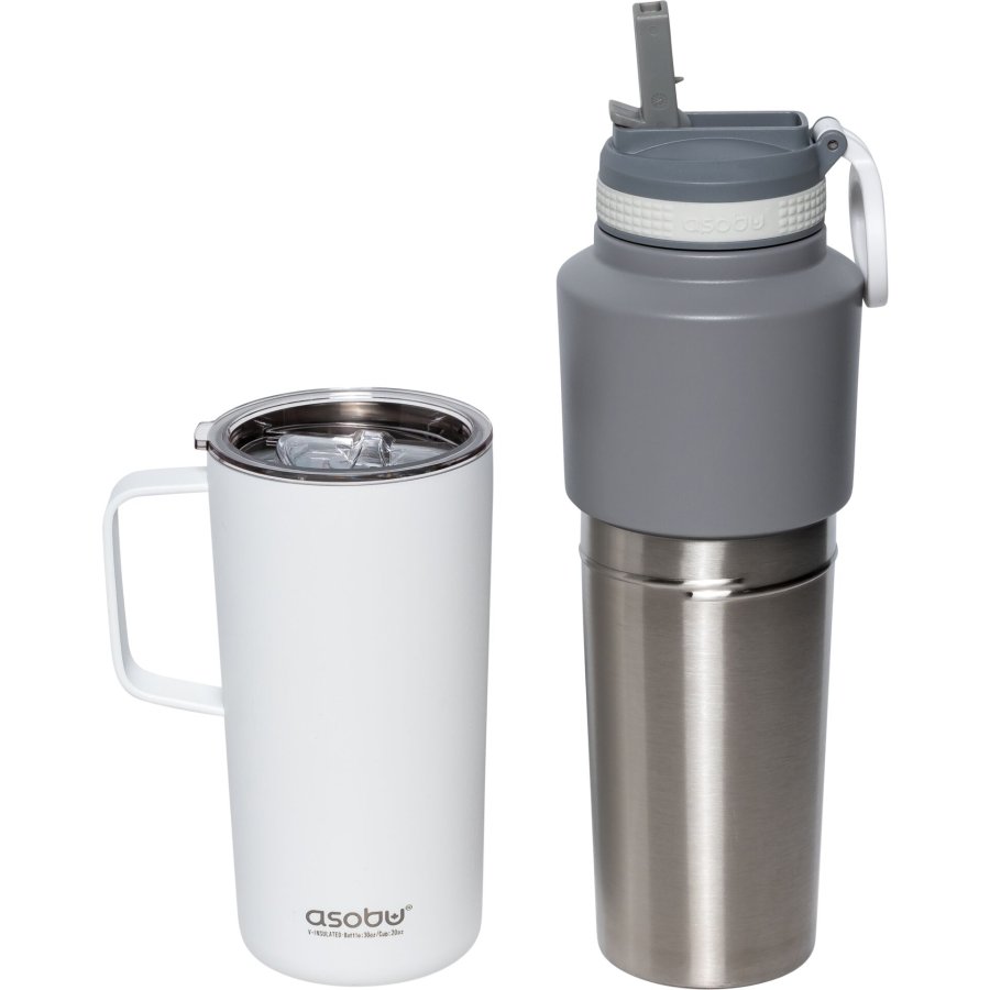 Asobu Twin Pack Bottle with Mug white, 0.9 L + 0.6 L #2