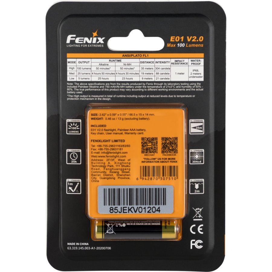 Fenix E01 V2.0 100 lm Torch #2