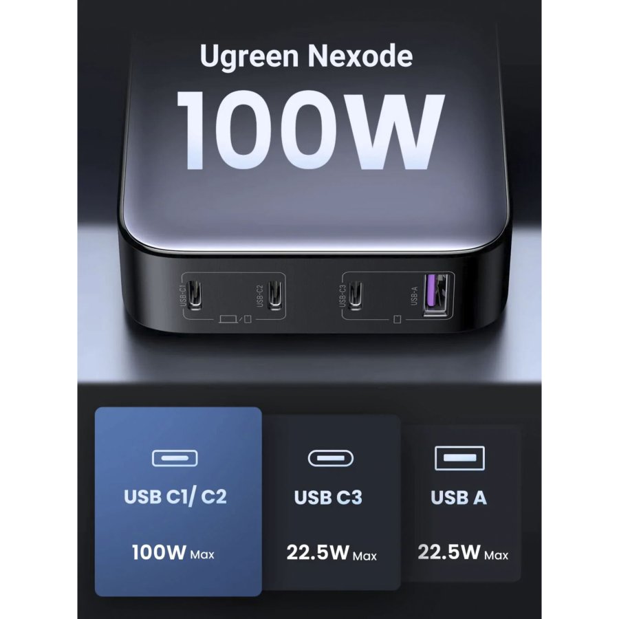 UGREEN Nexode 1*USB-A + 3*USB-C 100W Desktop Fast Charger #2