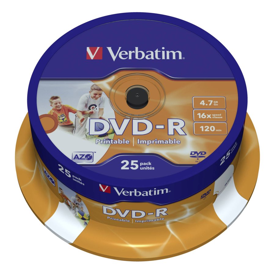 1x25 Verbatim DVD-R 4,7GB 16x Speed, wide printable #1