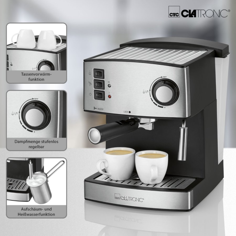 Clatronic ES 3643 black-inox Espresso Machine #5