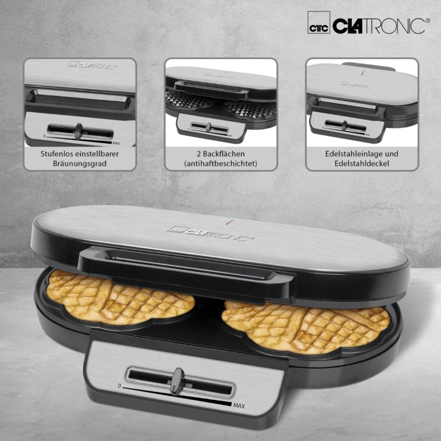 Clatronic WA 3745 black-inox Waffle Maker #8