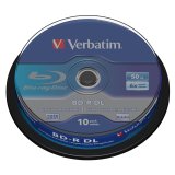 1x10 Verbatim BD-R Blu-Ray 50GB 6x Speed, white blue Cakebox #1