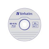 1x10 Verbatim BD-R Blu-Ray 50GB 6x Speed, white blue Cakebox #3