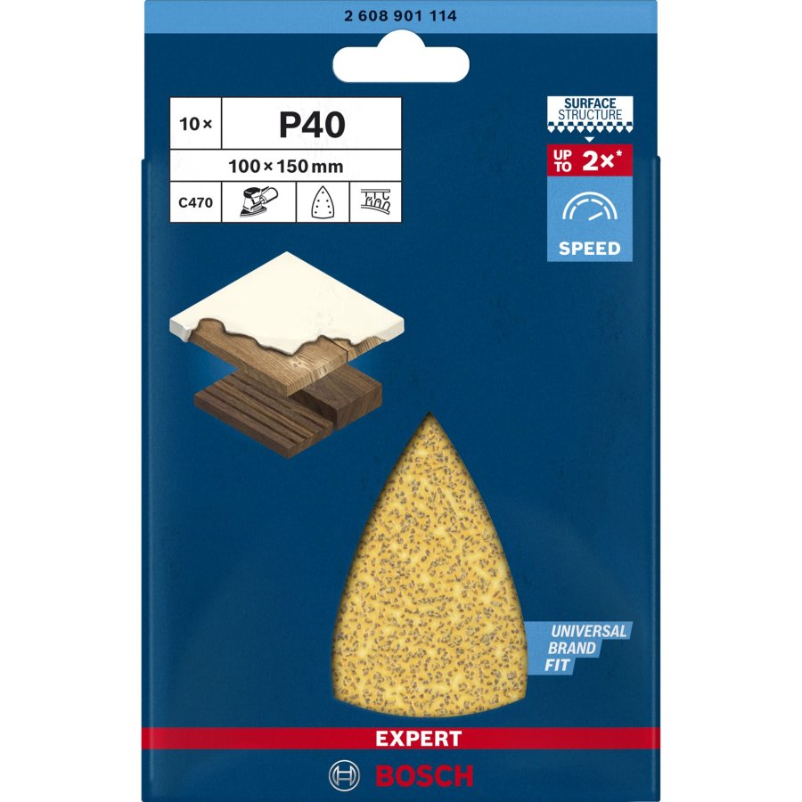 Bosch Sanding Pad C470,100x150 mm,K40,10x #3