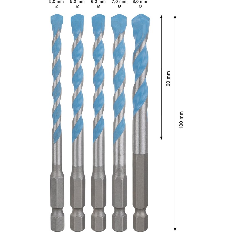 Bosch  HEX-9 MC Drill Bit Set 5 pcs  5.5/6/7/8 #2