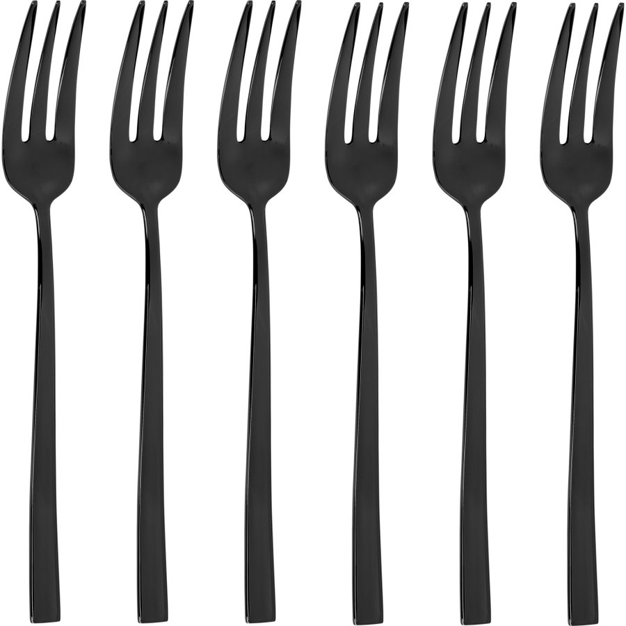 Sambonet Rock PVD 6 Cake Forks DolceNero Lucido #1