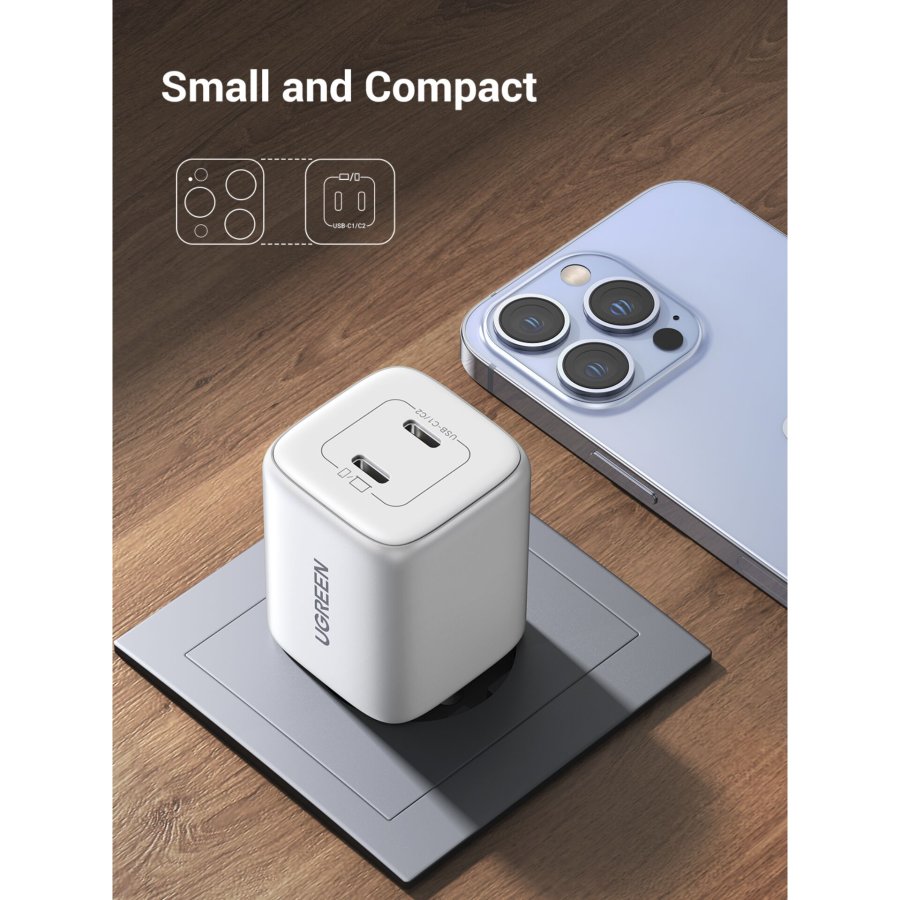 UGREEN Nexode 45W Dual USB-C PD Charger (25W+20W) white #8