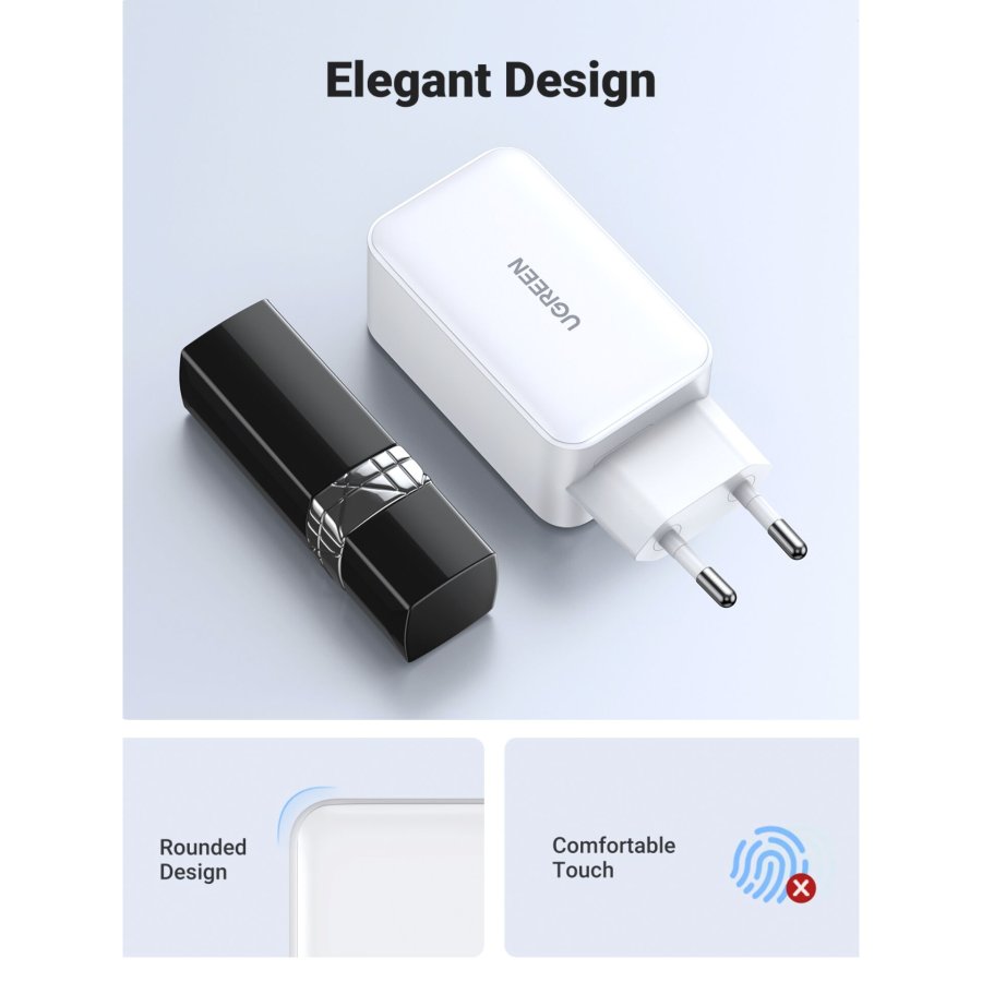 UGREEN Nexode USB-A+2*USB-C 65W GaN Tech Fast Charger White #9