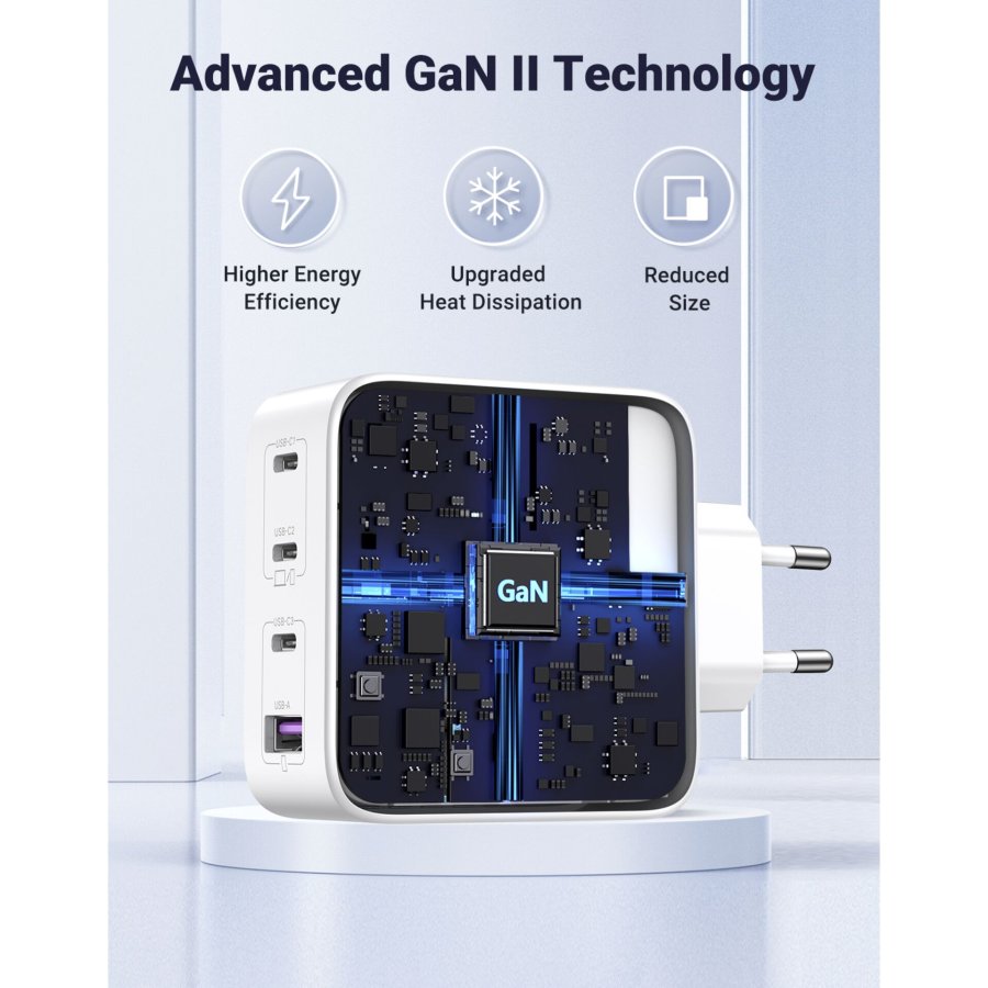 UGREEN USB-A+3xUSB-C 100W GaN Tech Fast Wall Charger EU White #9