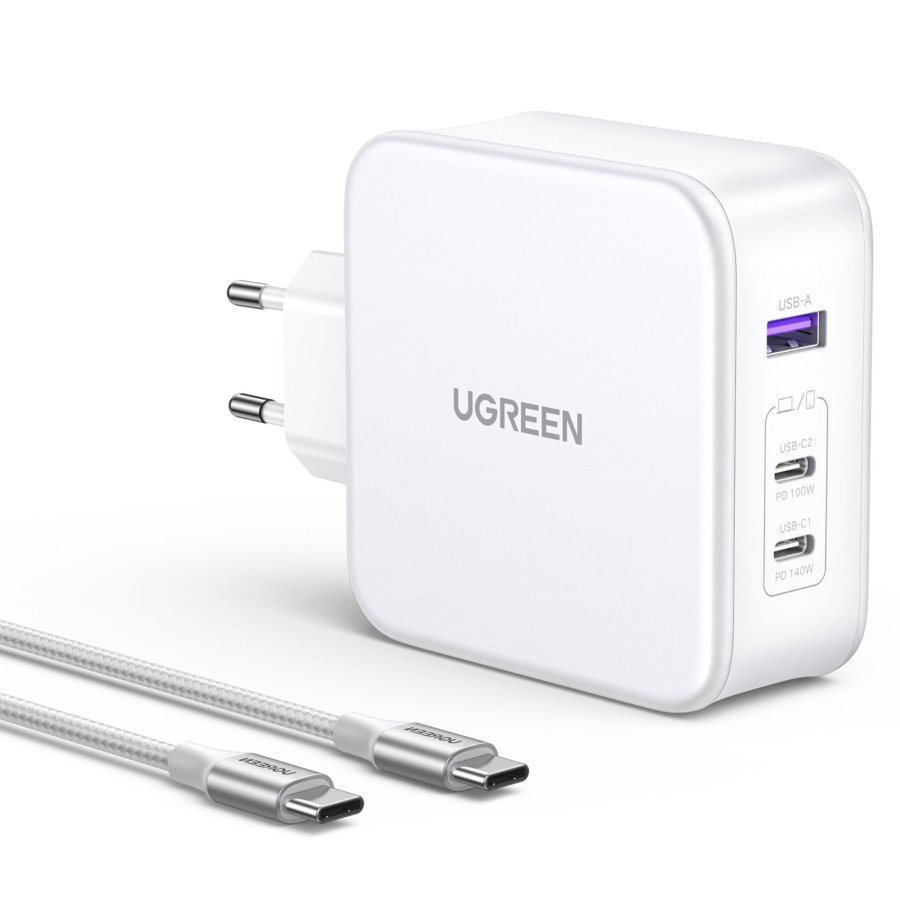UGREEN Nexode USB-A+2*USB-C 140W GaN Fast Charger+USB-C Cable wht #1