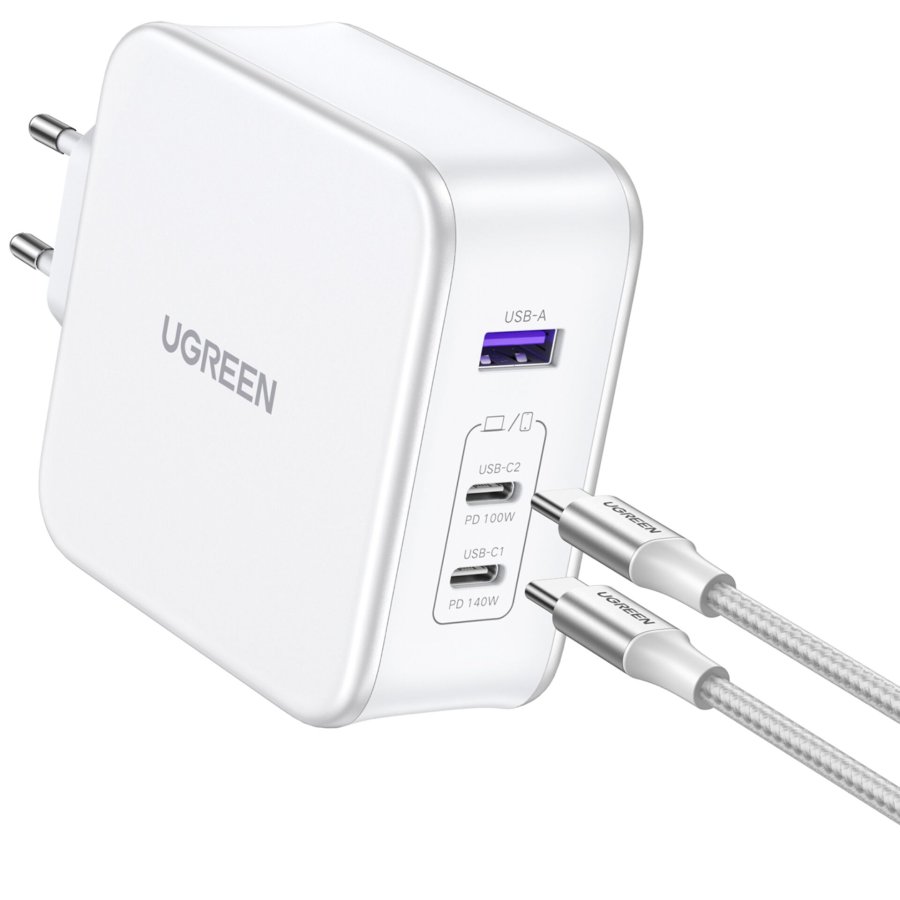 UGREEN Nexode USB-A+2*USB-C 140W GaN Fast Charger+USB-C Cable wht #4