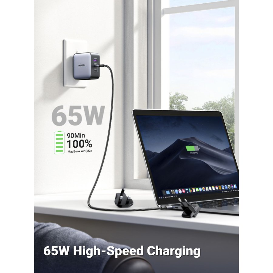 UGREEN USB-A+2*USB-C 65W GaN Worldwide Travel Fast Charger #3