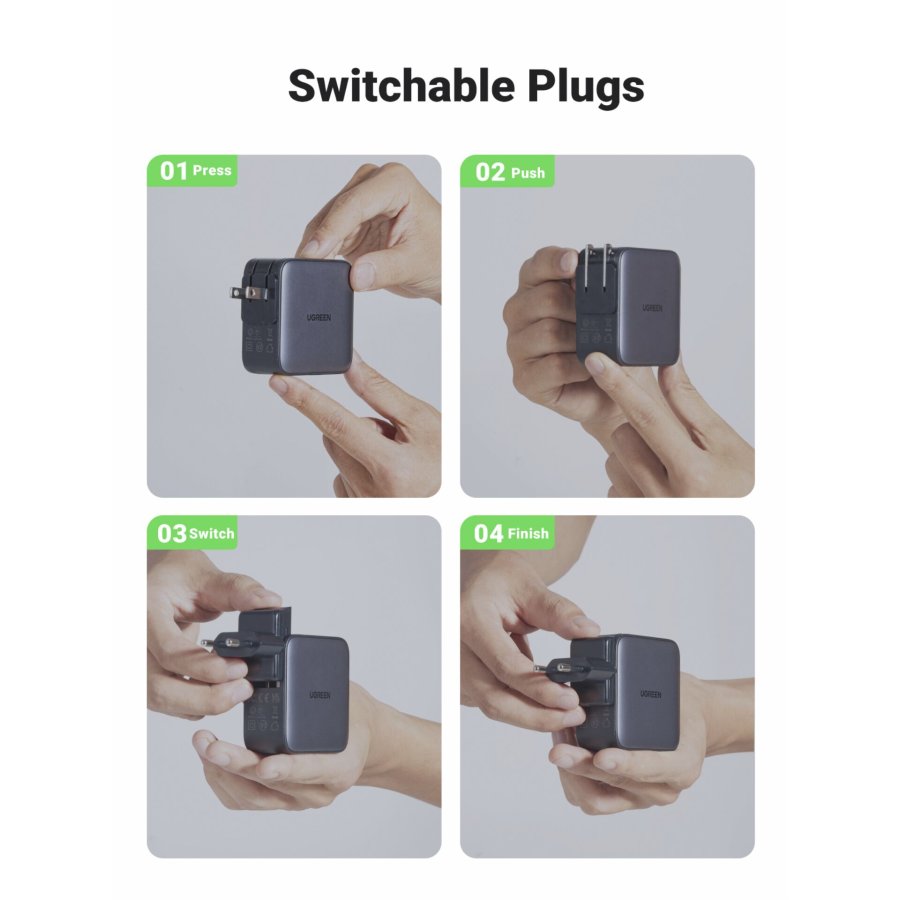UGREEN USB-A+2*USB-C 65W GaN Worldwide Travel Fast Charger #6