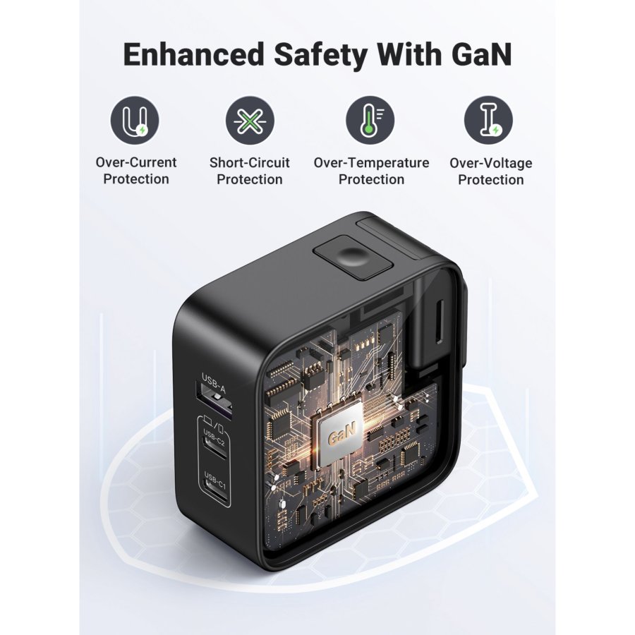UGREEN USB-A+2*USB-C 65W GaN Worldwide Travel Fast Charger #7