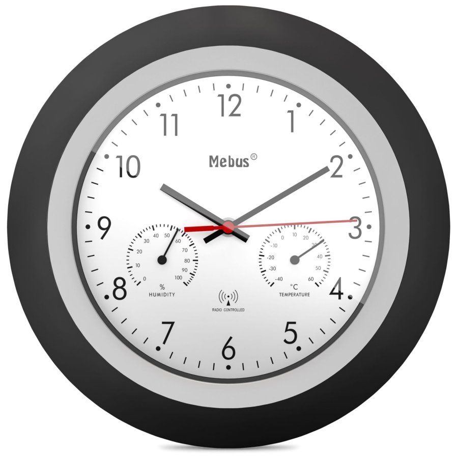 Mebus 19449 Radio controlled Wall Clock w. Thermo/Hygrometer #1