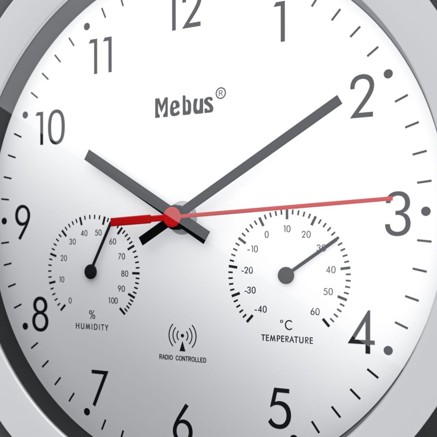 Mebus 19449 Radio controlled Wall Clock w. Thermo/Hygrometer #5