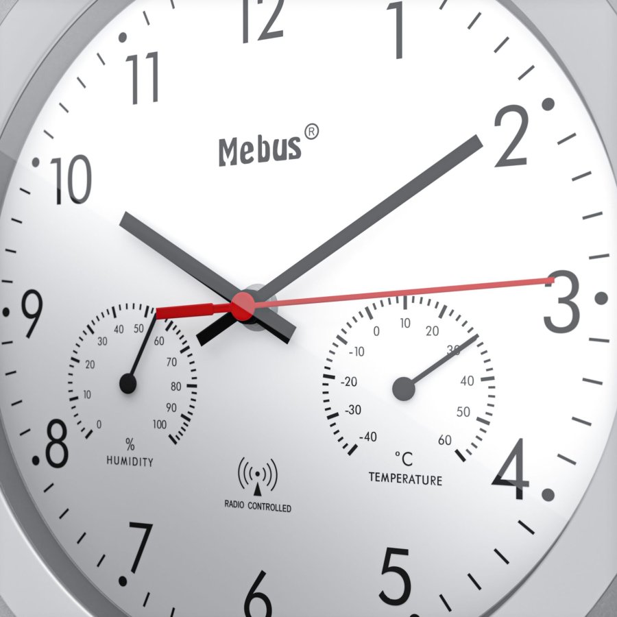 Mebus 19450 Radio controlled Wall Clock w. Thermo/Hygrometer #5