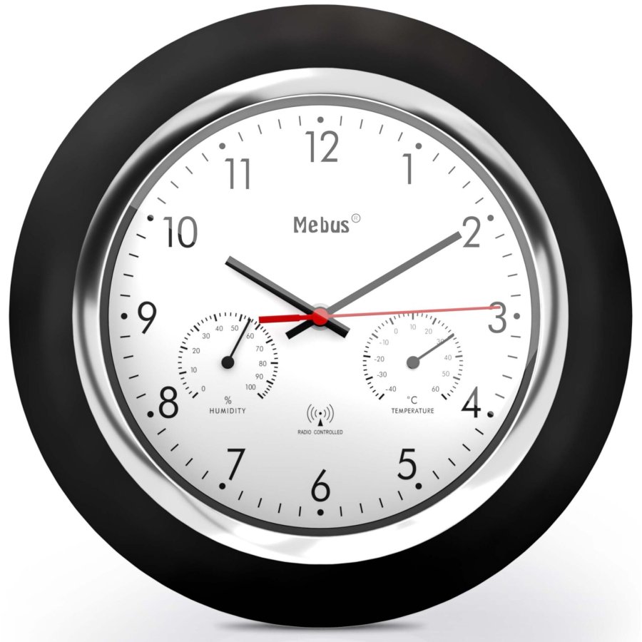 Mebus 19453 Radio controlled Wall Clock w. Thermo/Hygrometer #1