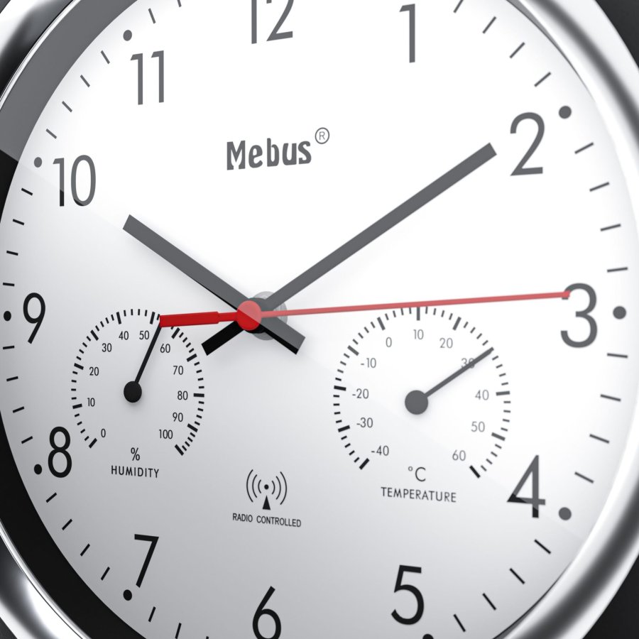 Mebus 19453 Radio controlled Wall Clock w. Thermo/Hygrometer #5