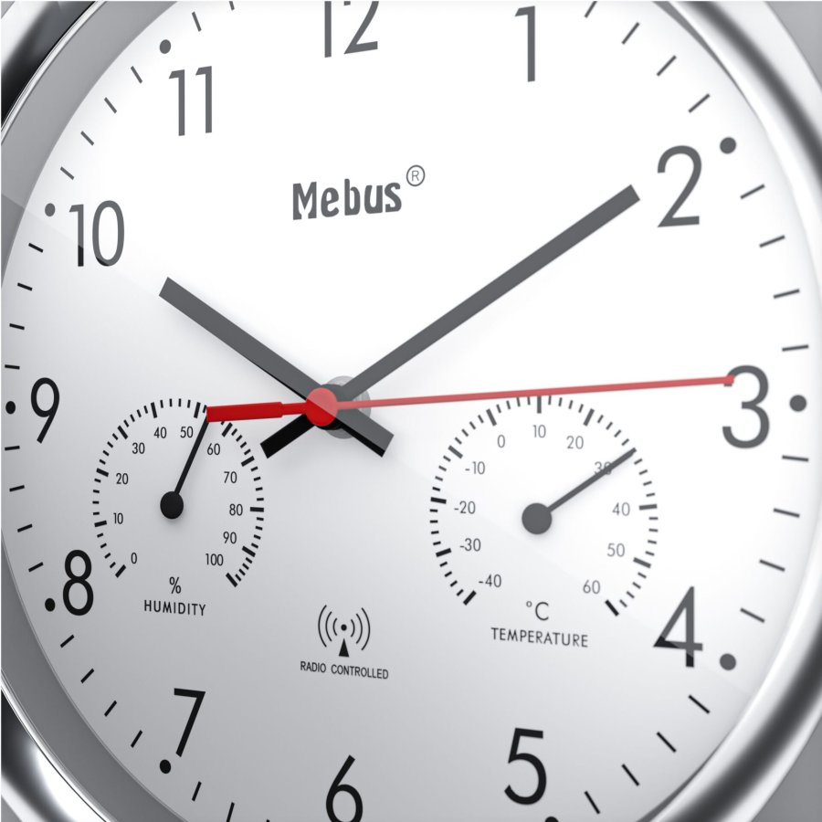 Mebus 19454 Radio controlled Wall Clock w. Thermo/Hygrometer #5