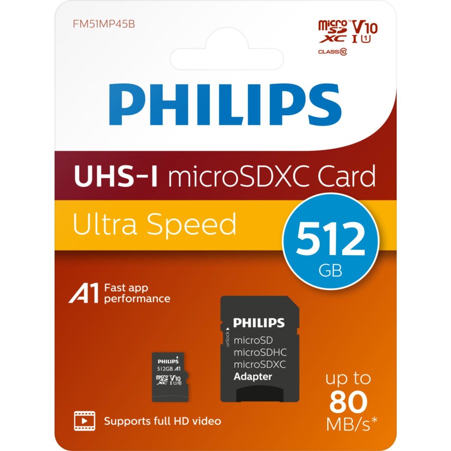Philips MicroSDXC Card     512GB Class 10 UHS-I U1 incl. Adapter #3